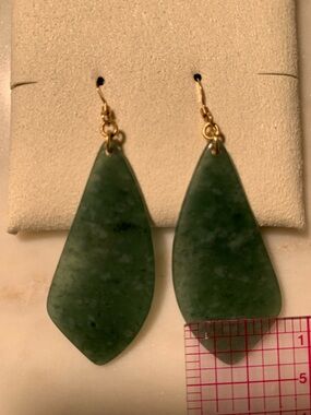 14K gold Icy Blue Guatemalan Jade Earrings